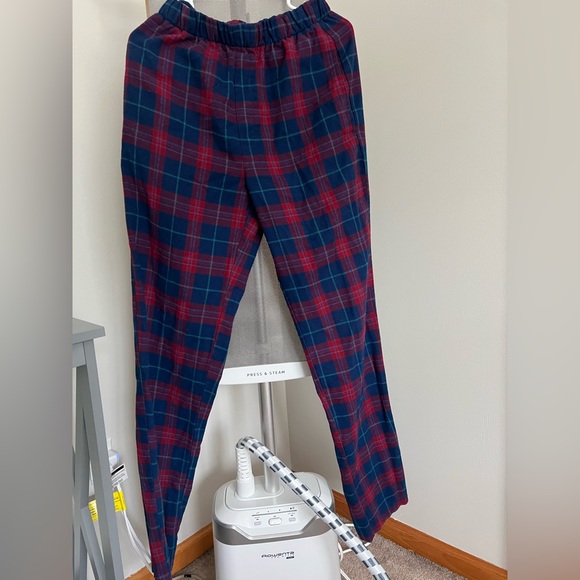 Men's Checkered Pants - Navy and Burgundy - Picture 1 of 5